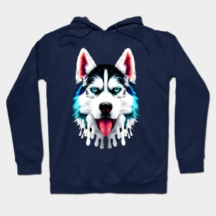 Alaskan Husky Melty Watercolor Hoodie